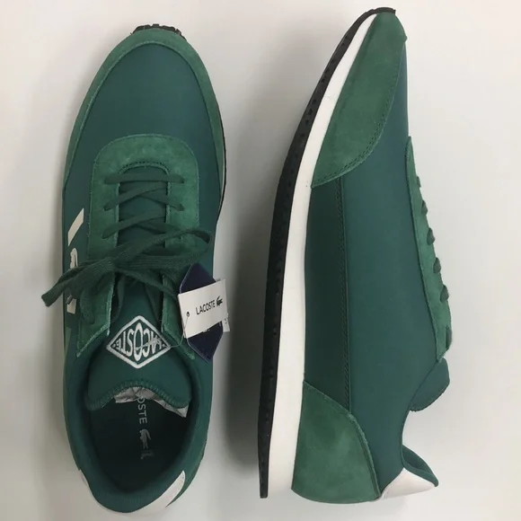 Lacoste Men’s Ortholite Sneakers Green Size 12 - Picture 2 of 5